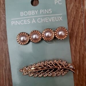 Gold and Pearl Hair Clips Set